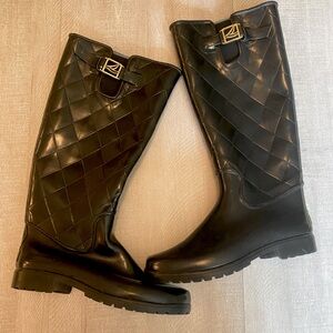 Sperry Black Quilted Tall Rain Boots